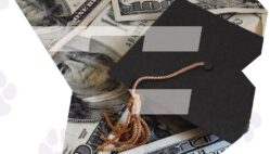 A graphic reads Feb 4 FAFSA Night beneath a clipping mask of money and a graduation cap in the shape of a B.