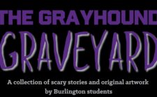 A screenshot of a portion of the title page of The Grayhoud Graveyard, a book of scary stories and original artwork by Burlington students.