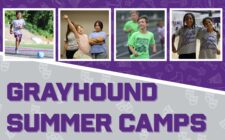 A graphic shows photos of students in soccer, theatre, track and field, and soccer camps along with the words 
