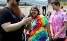 Kelli Bonar, a longtime special education teacher, is all smiles Friday, May 30, 2025, during Aldo Leopold Intermediate School’s field day.