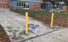 Bollards are shown outside Corse Early Childhood Center. Bollards are among several additional safety features that have been made possible district-wide by School Safety Improvement Fund grants the district was awarded for each of its eight in-person attendance centers. Other features include hardened windows, additional fencing and door sensors.